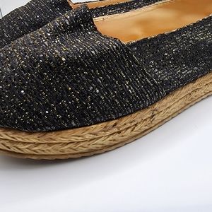 Size 9 Glitter Black Espadrilles